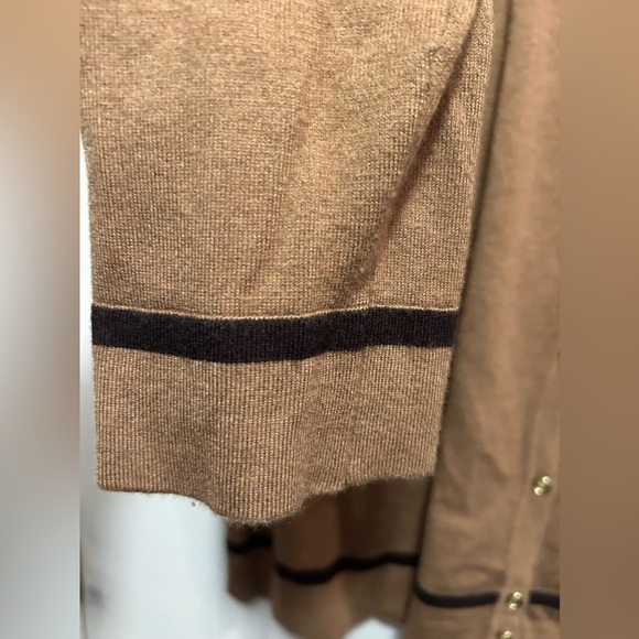 Anne Klein button down women’s XL Cardigan sweater brown contrast trim - Picture 8 of 15